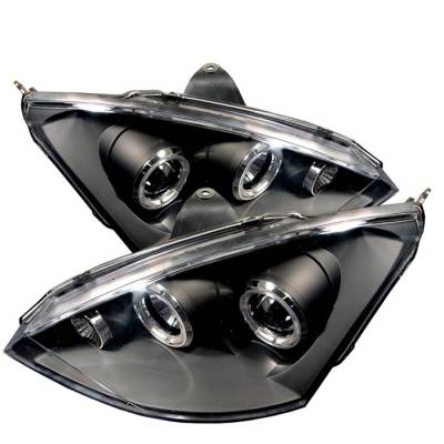 Spyder - Ford Focus Spyder Projector Headlights - LED Halo - Black - 444-FF00-HL-BK