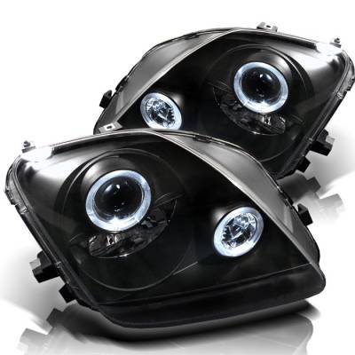 Spyder - Honda Prelude Spyder Projector Headlights - LED Halo - Black - 444-HP97-HL-BK