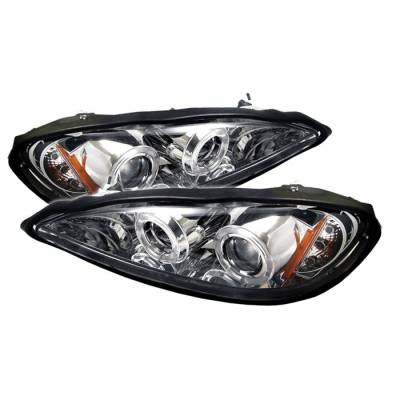 Spyder - Pontiac Grand Am Spyder Projector Headlights - LED Halo - LED - Chrome - 444-PGAM99-HL-C