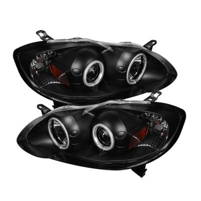 Spyder - Toyota Corolla Spyder Projector Headlights - CCFL Halo - LED - Black - 444-TC03-CCFL-BK