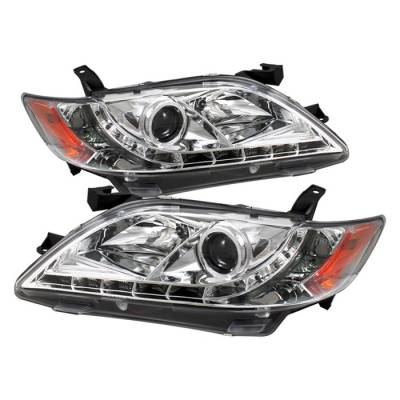 Spyder - Toyota Camry Spyder Projector Headlights - DRL LED - Chrome - 444-TCAM07-DRL-C