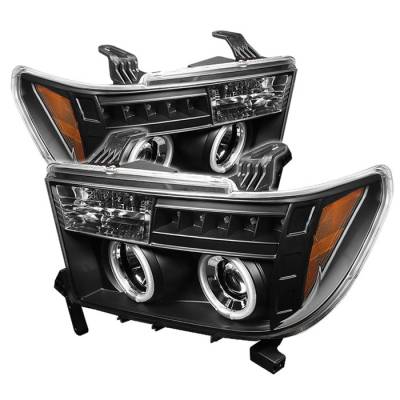 Spyder - Toyota Tundra Spyder Projector Headlights - CCFL Halo - LED - Black - 444-TTU07-CCFL-BK
