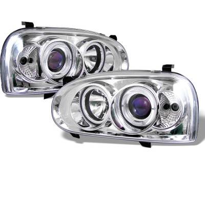 Spyder - Volkswagen Golf Spyder Projector Headlights - LED Halo - Chtome - 444-VG92-C