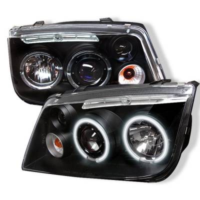 Spyder - Volkswagen Jetta Spyder Projector Headlights - CCFL Halo - Black - 444-VJ99-CCFL-BK