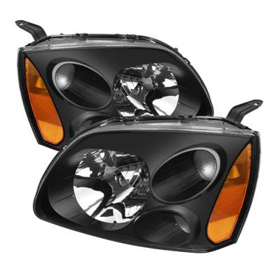 Spyder - Mitsubishi Galant Spyder Amber Crystal Headlights - Black - HD-JH-MG04-AM-BK