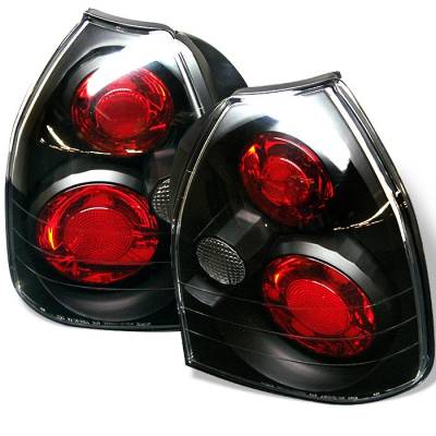 Spyder - Honda Civic HB Spyder Euro Style Taillights - Black - 111-HC96-3D-BK