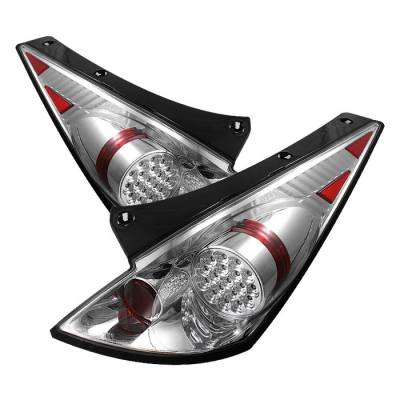 Spyder - Nissan 350Z Spyder LED Taillights - Chrome - 111-N350Z02-LED-C