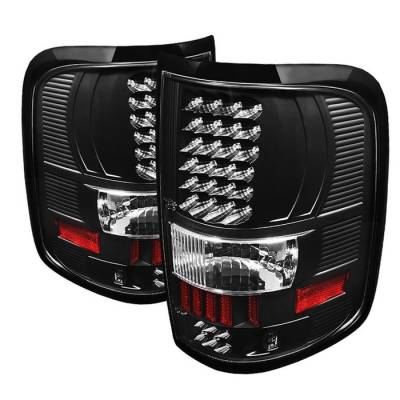 Spyder - Ford F150 Spyder LED Taillights - Black - ALT-ON-FF15004-LED-BK