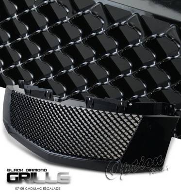 OptionRacing - Cadillac Escalade Option Racing Black Grille - Diamond Style - Black - 65-14260
