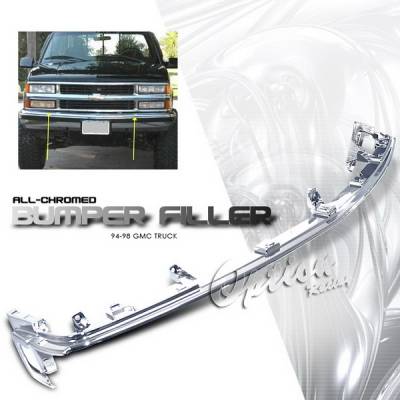 OptionRacing - Chevrolet C10 Option Racing Chrome Grille - Upper Bumper Filler - Chrome - 1PC - 65-15330