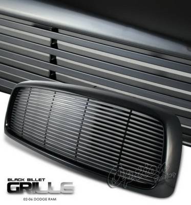 OptionRacing - Dodge Ram Option Racing Black Grille - Billet Style - Black - 65-17268