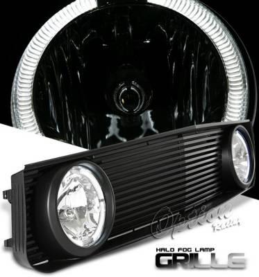 OptionRacing - Ford Mustang Option Racing Black Grille with Fog - Billet - 65-18311