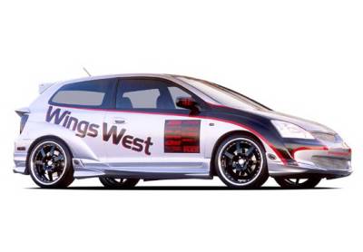Wings West - Honda Civic HB Wings West G-55 Series Body Kit with Extreme 7PC Fender Flares - 4PC - 890760