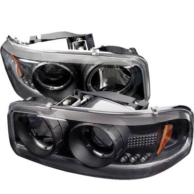 Spyder - GMC Sierra Spyder Projector Headlights - LED Halo - LED - Black - 444-CDE00-HL-BK