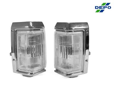 AmeriLite Clear Bumper Light Pair For 1988-1997 Nissan Hardbody Pickup & 1988-1995 Pathfinder (Left & Right)