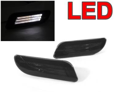 Depo - Mercedes W208 CLK/R170 Slk Crystal Smoke White Led DEPO Bumper Side Marker