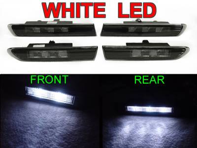 Depo - Acura TL 4 Pieces Smoke Front White Led + Rear White Led DEPO Side Marker Light