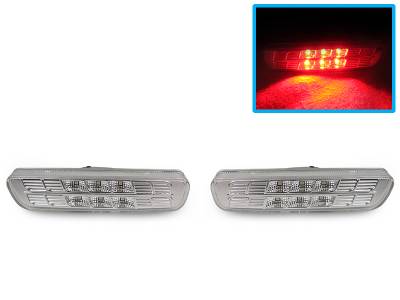 Depo - Lexus RX300 Crystal Clear Red Led DEPO Front Bumper Side Marker