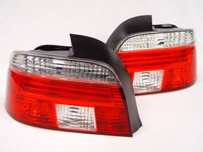 Depo - BMW E39 5 Series 4D Red/Clear Facelift Look DEPO Tail Lights