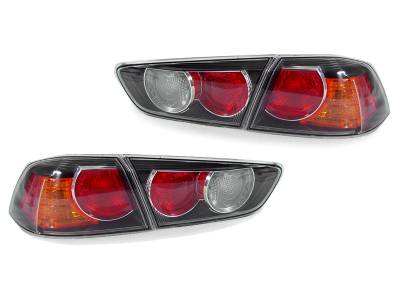 Depo - Mitsubishi Lancer EVO Red/Black/Amber Rear DEPO Tail Light