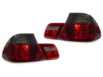 Depo - BMW E46 2D Depo Red/Smoke Led DEPO Tail Lights - 4 Pieces