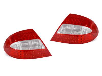 Depo - Mercedes W209 Clk-Class Led Red/Clear/Red Led DEPO Tail Lights