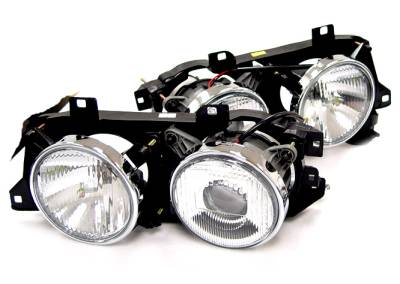 Depo - BMW E34 5 Series/E32 7 Series Euro Lhd Smiley Projector DEPO Headlight - Set