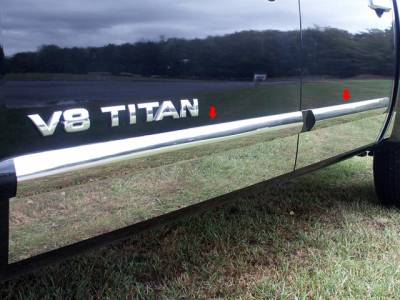 QAA - Fits Nissan TITAN 4dr QAA Stainless 4pcs Rocker Panel Trim TH24522