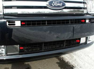 QAA - FORD FLEX 4dr QAA Stainless 4pcs Front Vent Accent FV49340