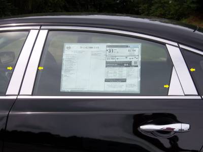QAA - Fits Nissan ALTIMA 4dr QAA Stainless 8pcs Pillar Trim PP13552