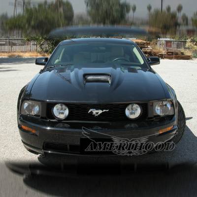 AmeriHood - Ford Mustang SMS-Style AmeriHood Ram Air Hood FM05AHSMSFHW