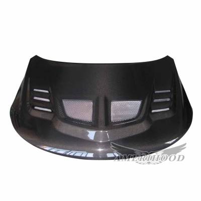 AmeriHood Carbon Fiber - Kia Forte RType 1 AmeriHood Carbon Fiber Hood KF09AHR1SCFH