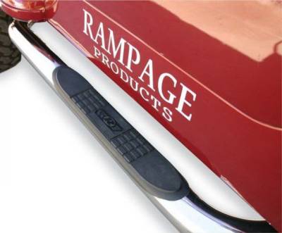 Rampage - Chevrolet Silverado Rampage SRS Side Bars with Recessed Step - 2 Inch - Pair - Polished Stainless Steel - 106