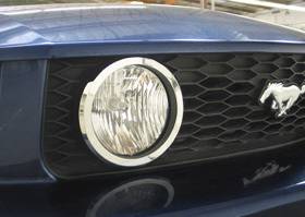 PirateMFG - Ford Mustang Pirate Chrome Billet Fog Lamp Bezels - Pair - MU0015SC
