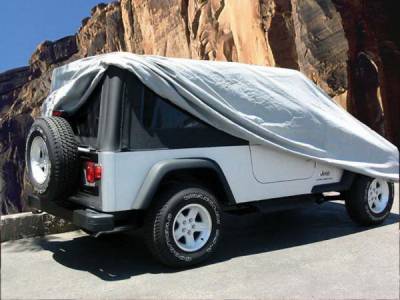 Rampage - Jeep Wrangler Rampage Car Cover - 4 Layer - Grey with Lock - Cable & Storage Bag - 1201