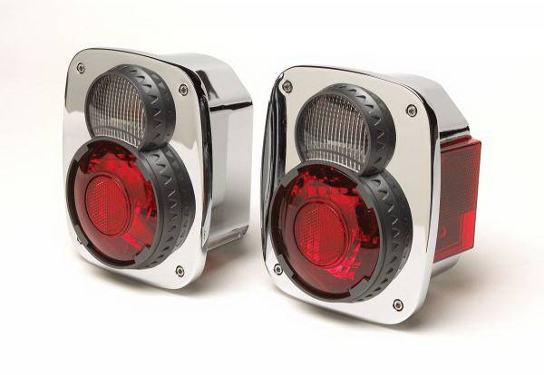 Rampage - Jeep CJ Rampage Sport Replacement Taillights - Chrome - 5308