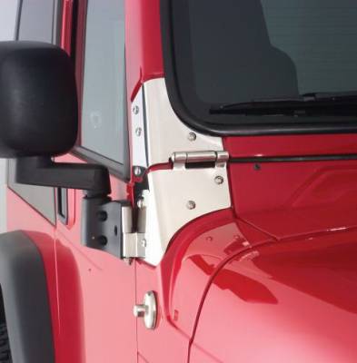 Rampage - Jeep Wrangler Rampage Windshield Hinges - Stainless - 7493
