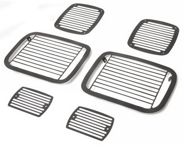 Rampage - Jeep Wrangler Rampage Stoneguard Set - Billet - Black - 7627