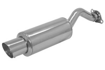 Remus - Honda Civic Remus Rear Silencer - Polished with Exhaust Tip - Round - 256002 8598