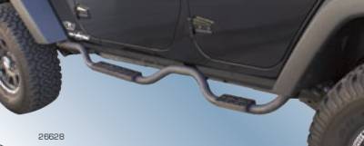 Rampage - Dodge Ram Rampage SRS Side Bars with Recessed Step - 2 Inch - Pair - Black Textured - 26316
