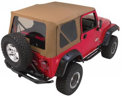 Rampage - Jeep Wrangler Rampage Complete Top - Frame & Hardware with Tinted Windows with Soft Upper Doors - Spice Denim - 68517