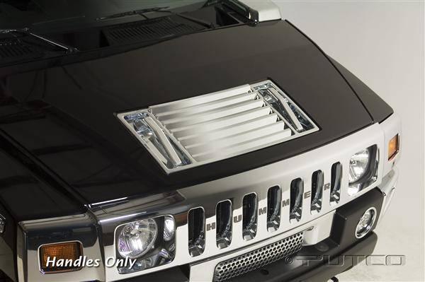 Putco - Hummer H2 Putco Chrome Trim Hood Deck Vent - Handles Only - 401047