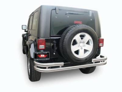 Rampage - Jeep Wrangler Rampage Double Tube Rear Bumper - Stainless Steel - 86448