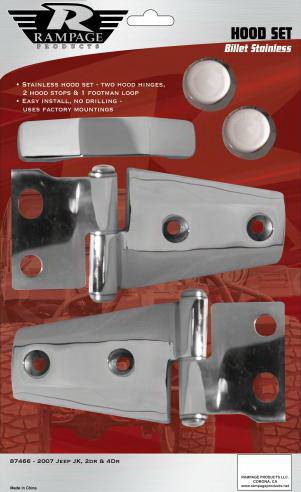 Rampage - Jeep Wrangler Rampage Door Hinges - Billet - 2 Pair - 87541