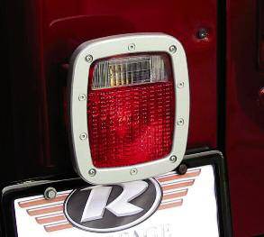 Rampage - Jeep CJ Rampage Bead Lock Taillight Bezel - Brushed Aluminum - 508470