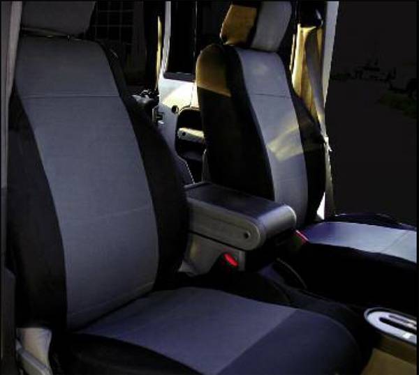 Rampage - Jeep Wrangler Rampage Custom Fit Neoprene Seat Cover - Rear Set - Black & Gray - 5047821