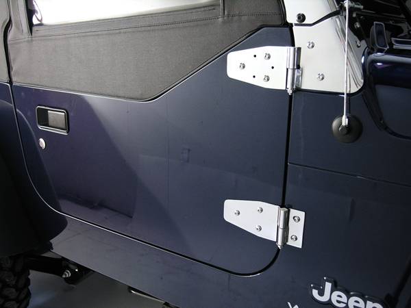 Omix - Rugged Ridge Door Hinge Kit - For Use with Half or Full Doors - 4 Piece - Stainless Steel - Front - 11113-02