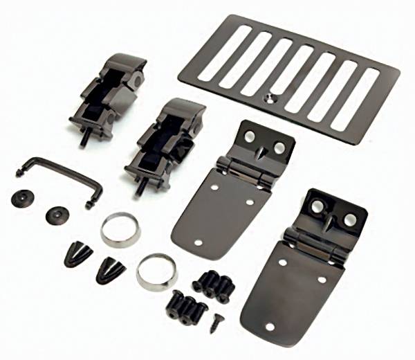 Omix - Rugged Ridge Hood Kit - Black Chrome - 11180-07