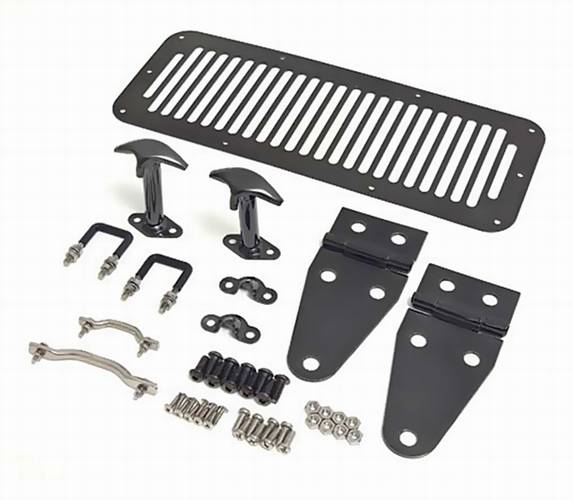 Omix - Rugged Ridge Hood Kit - Black Chrome - 11180-08