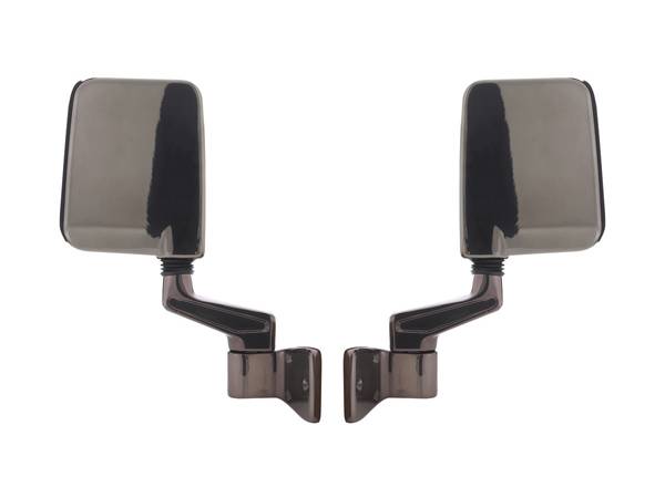 Omix - Rugged Ridge Side Mirror Kit - Reinforced Plastic with Satin Finish - Arms Cast Satin Stainless - Stainless Steel - 11191-01